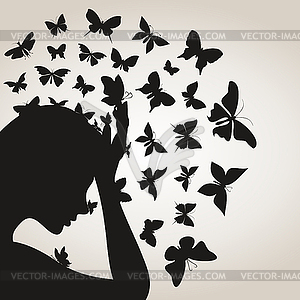 Butterflies of head - vector image