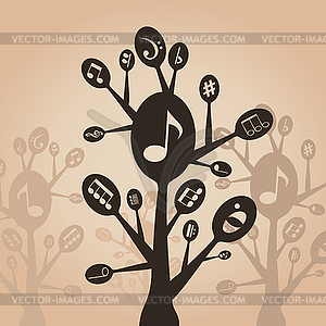 Musical spoon - vector image