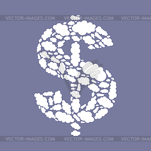 Cloud dollar - vector image