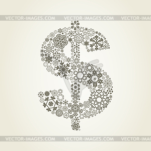 Snowflake dollar - vector clipart