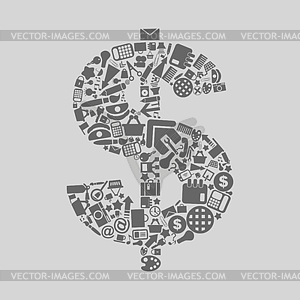 Office dollar - vector image