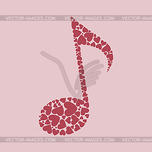 Note heart - vector clipart