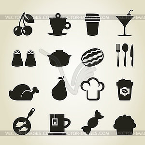Meal icons - vector clip art