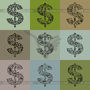 Set of dollars - vector image