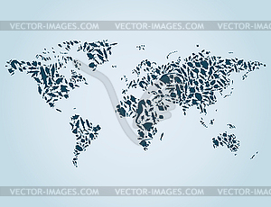 Fish map - vector image