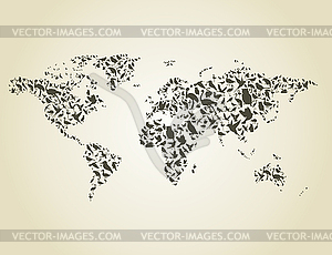 Bird map - vector clip art