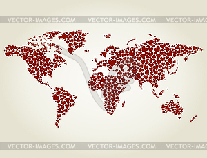 Love map - vector clipart