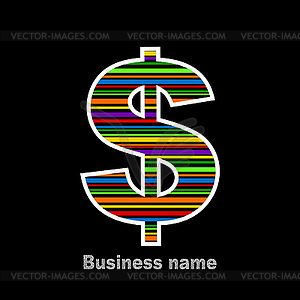 Rainbow dollar - vector clipart