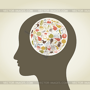 Head food - vector clip art