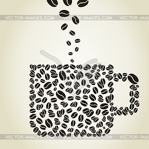 Cup of coffee grains - royalty-free vector image
