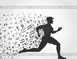 Music run - vector image