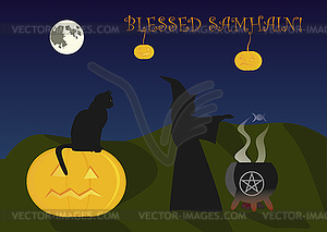 Samhain greeting card - vector EPS clipart