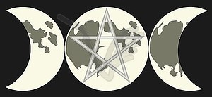 Symbol of Triple Goddess - vector clip art