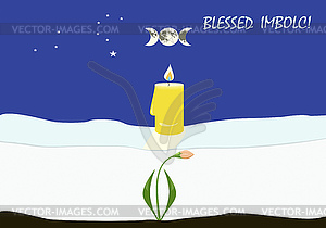 Imbolc, or Candlemas greeting card - vector EPS clipart