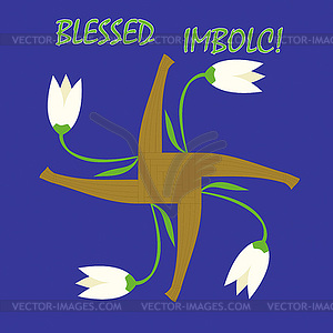 Imbolc greeting card - vector clipart