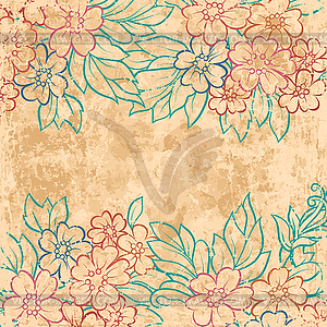 Vintage floral background - vector image