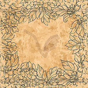 Vintage floral background - color vector clipart