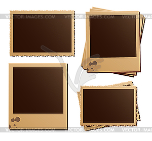 Retro photo frame set - vector image