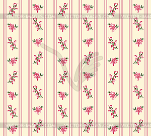 Striped retro floral seamless - vector image