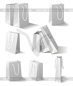 White paper bags set - stock vector clipart