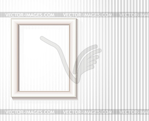 White picture frame on wall - vector clip art