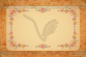 Retro floral card with flowers - vector image