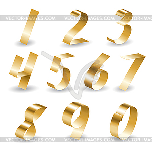 Ribbon number set - vector image