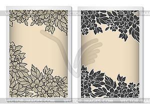 Invitation card template vertical with lace - vector clipart / vector image