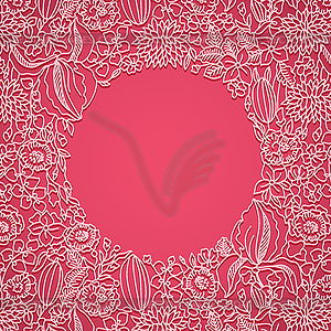 Pink ornamental card - vector clip art