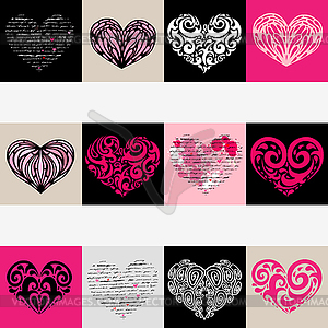 Heart set. Love. background - vector image