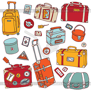 Vintage suitcases set. Travel  - vector clipart / vector image