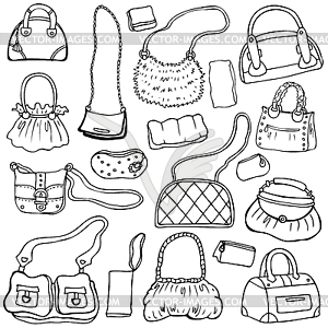 Women`s handbags. Set  - vector image