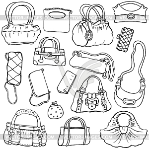 Women`s handbags. Set  - vector clipart
