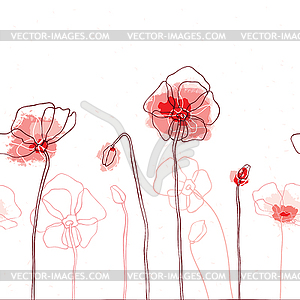 Red poppies - vector clipart