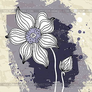 Snowdrop flower on Crumpled paper background - vector image
