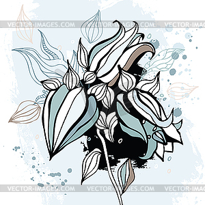 Bluebell flower. Watercolor background - vector clip art