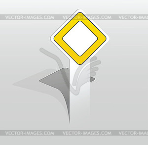 Sticker with main road sign - vector clipart