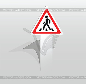 Pedestrian crossing sign - vector clipart