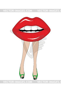 Abstract lips and legs - vector image