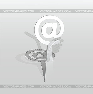 Iwhite paper at sign - royalty-free vector clipart
