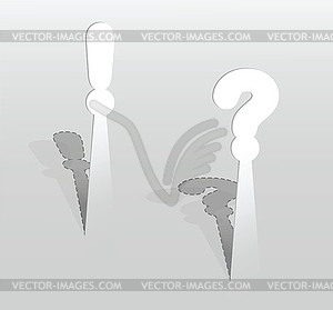 Paper exclamation marks - vector image
