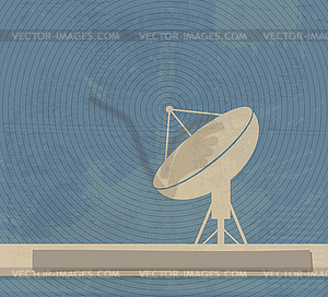 Satellite Dish. Retro poster - vector image