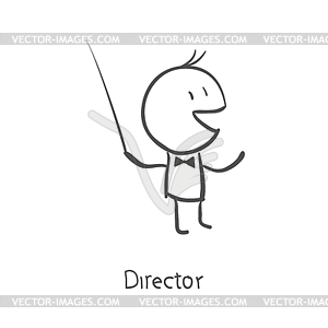 Orchestra conductor directing - vector clip art