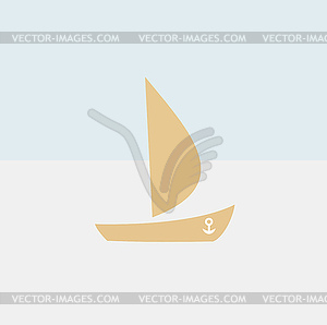 Яхта значок - изображение векторного клипарта