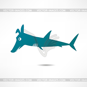 Fish-dog - vector clipart