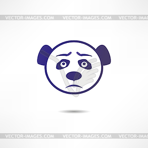 Sad panda - royalty-free vector clipart