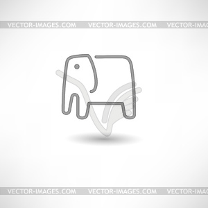 Elephant - white & black vector clipart