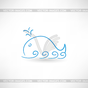 Cute Whale - vector clipart / vector image