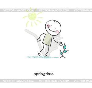 On nature. Spring - vector image