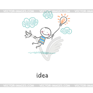 Flight of ideas.  - vector clipart